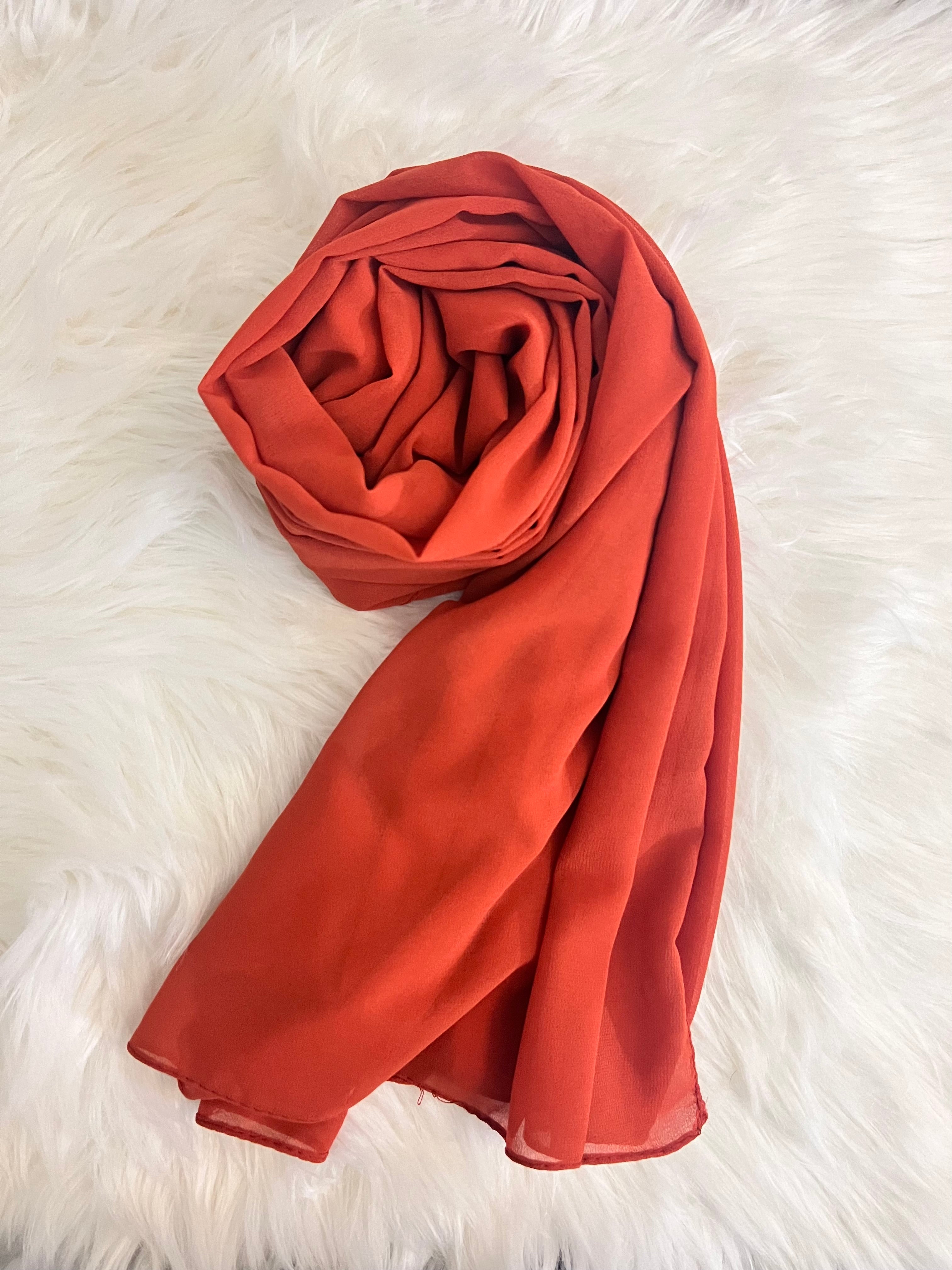 Essential Georgette Hijab/Stole- Rust