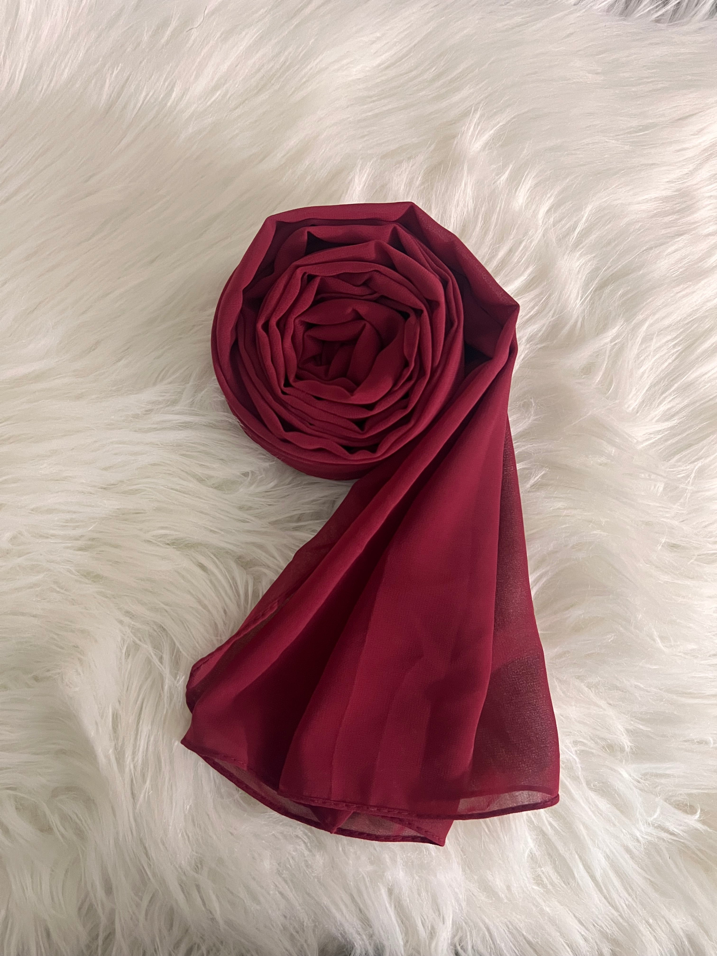 Essential Georgette Hijab/Stole- Ruby Red