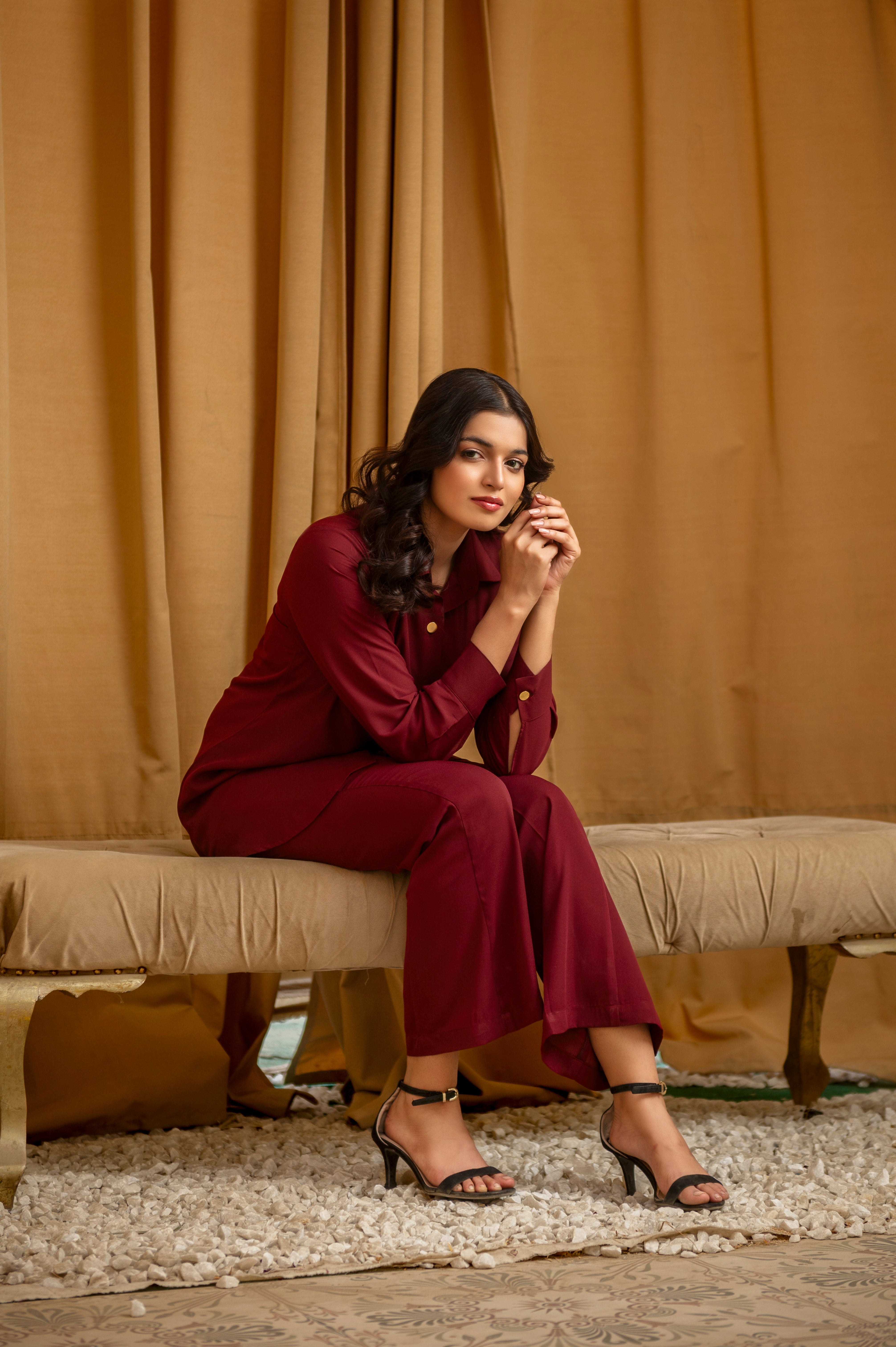 Maroon Co ord Set