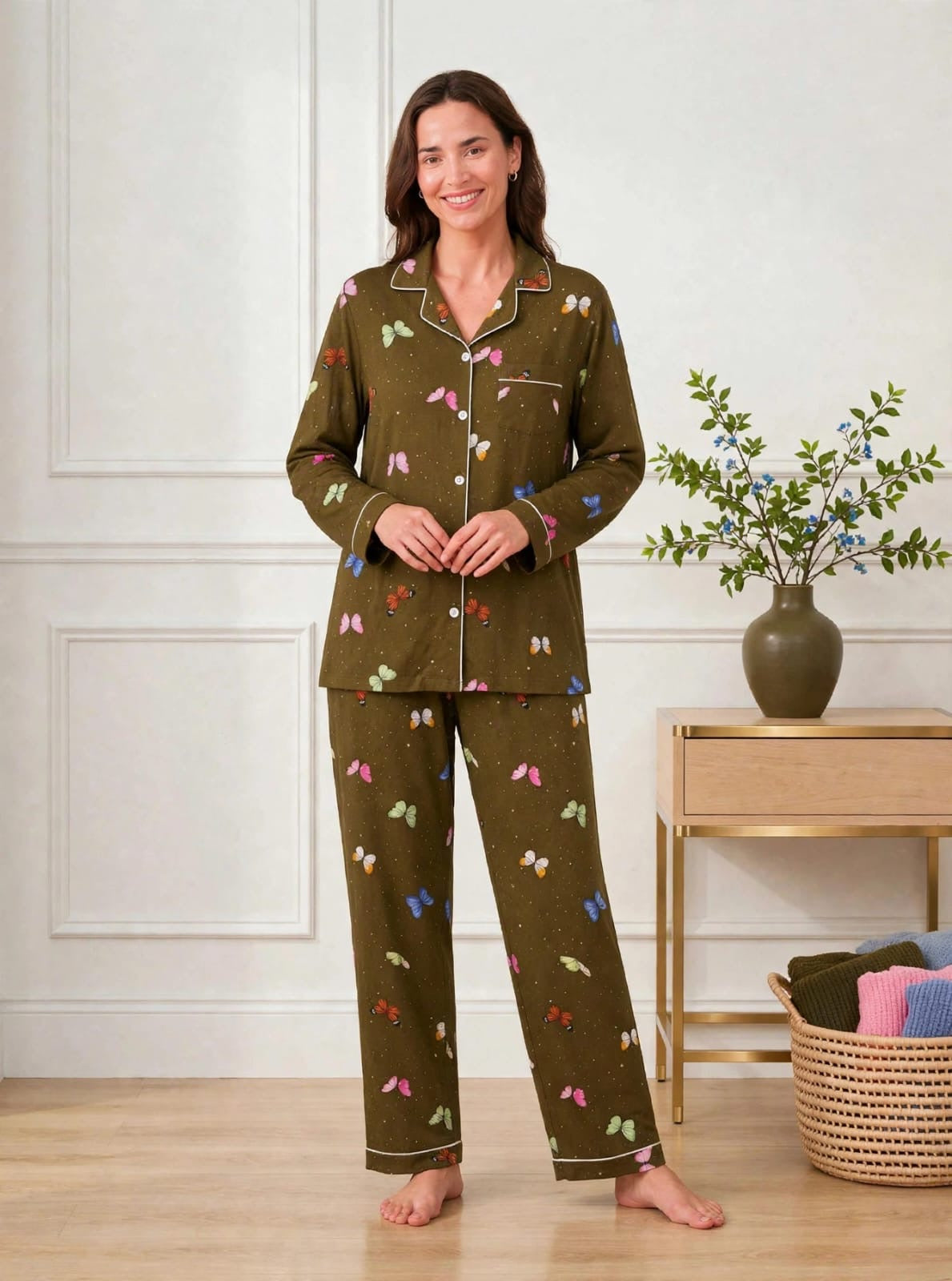 Brown Butterflies Sleepwear