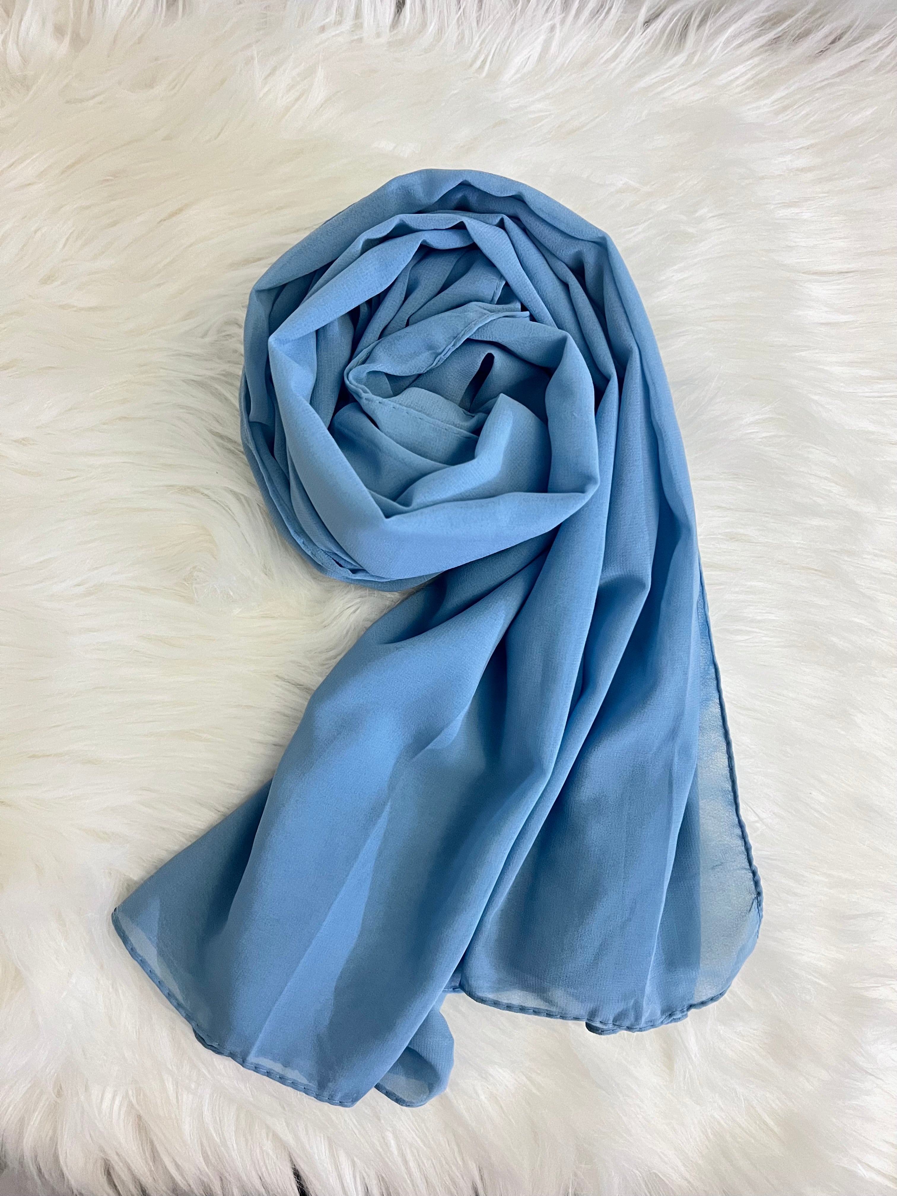 Essential Georgette Hijab/Stole- Pastel Blue