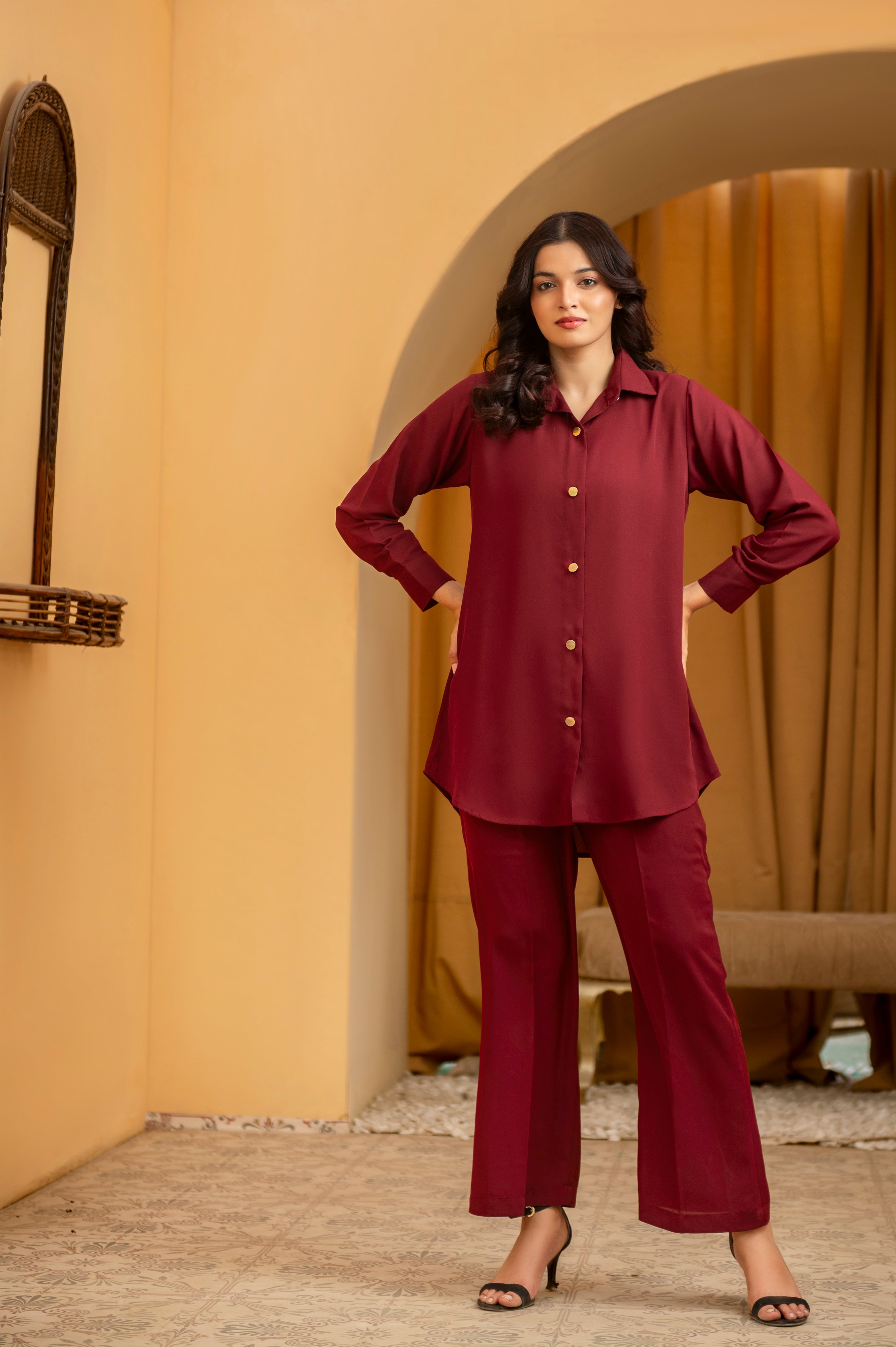 Maroon Co ord Set