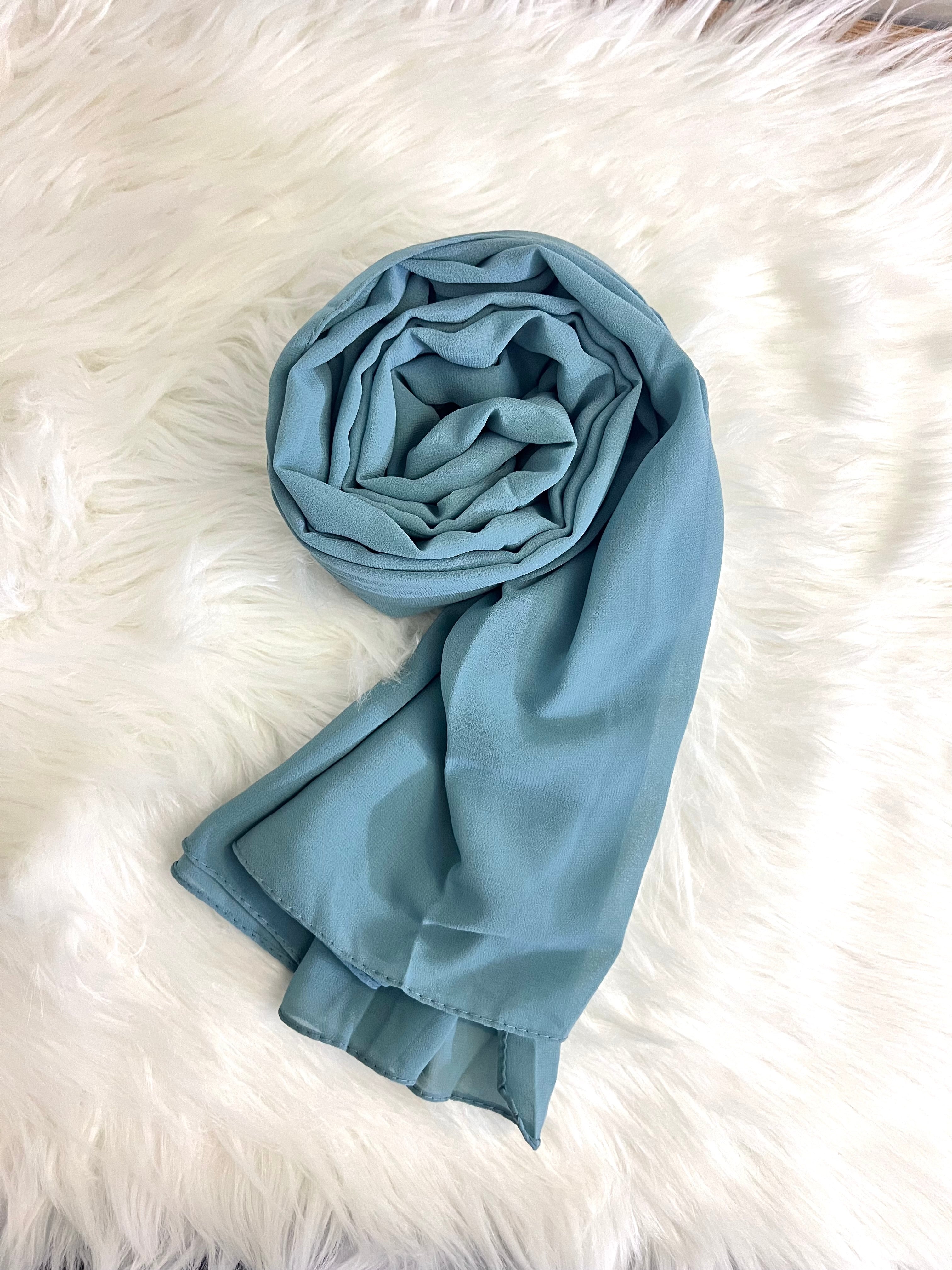 Essential Georgette Hijab/Stole- Turquoise Blue