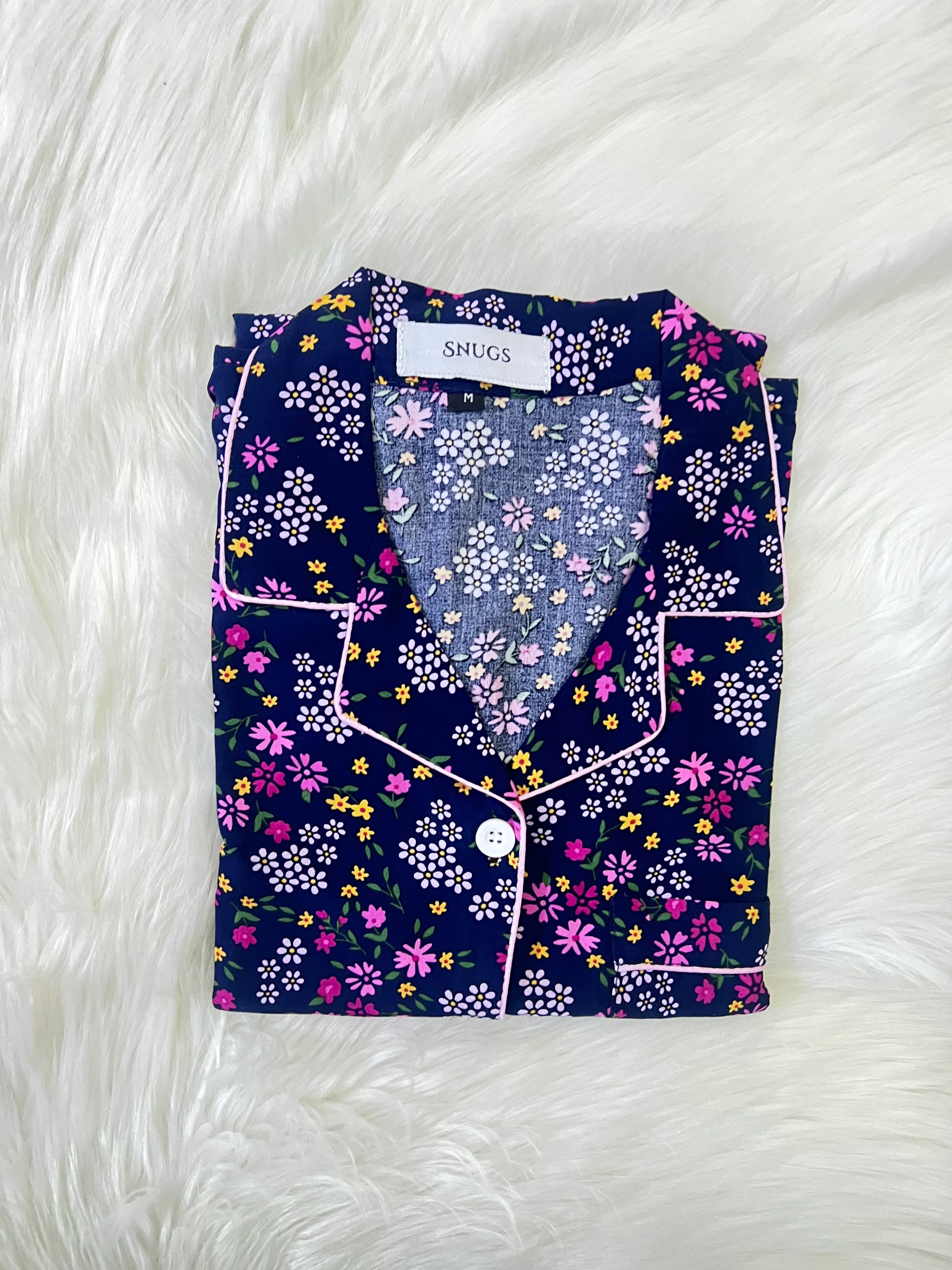 Navy Multi Flowers Sleepwear
