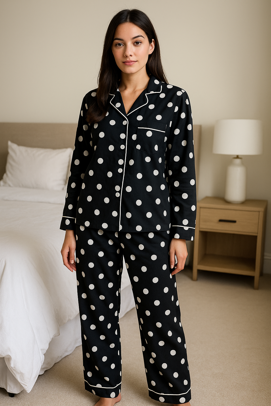 Black PolkaDots Sleepwear