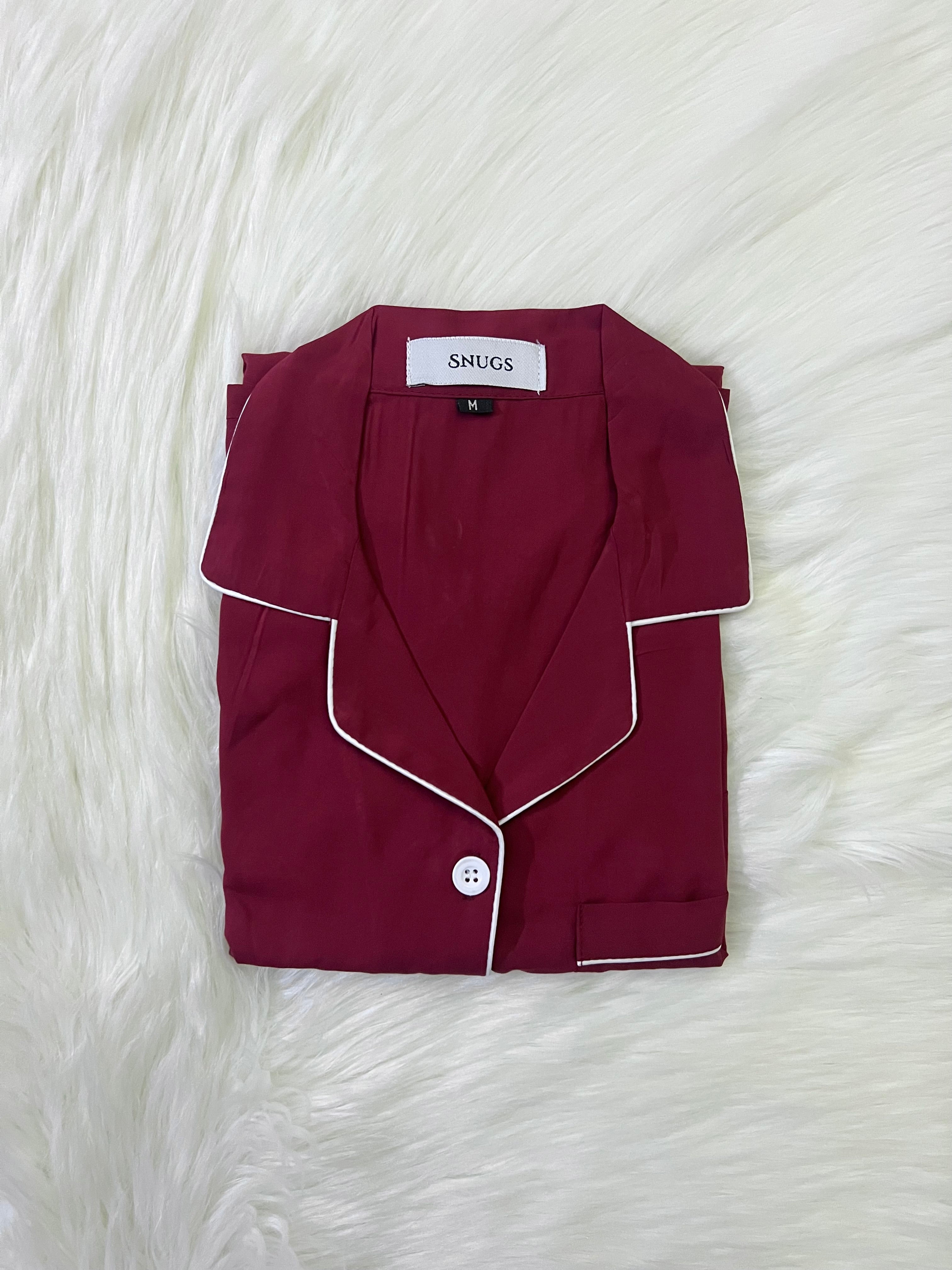 Solid Maroon Sleepwear