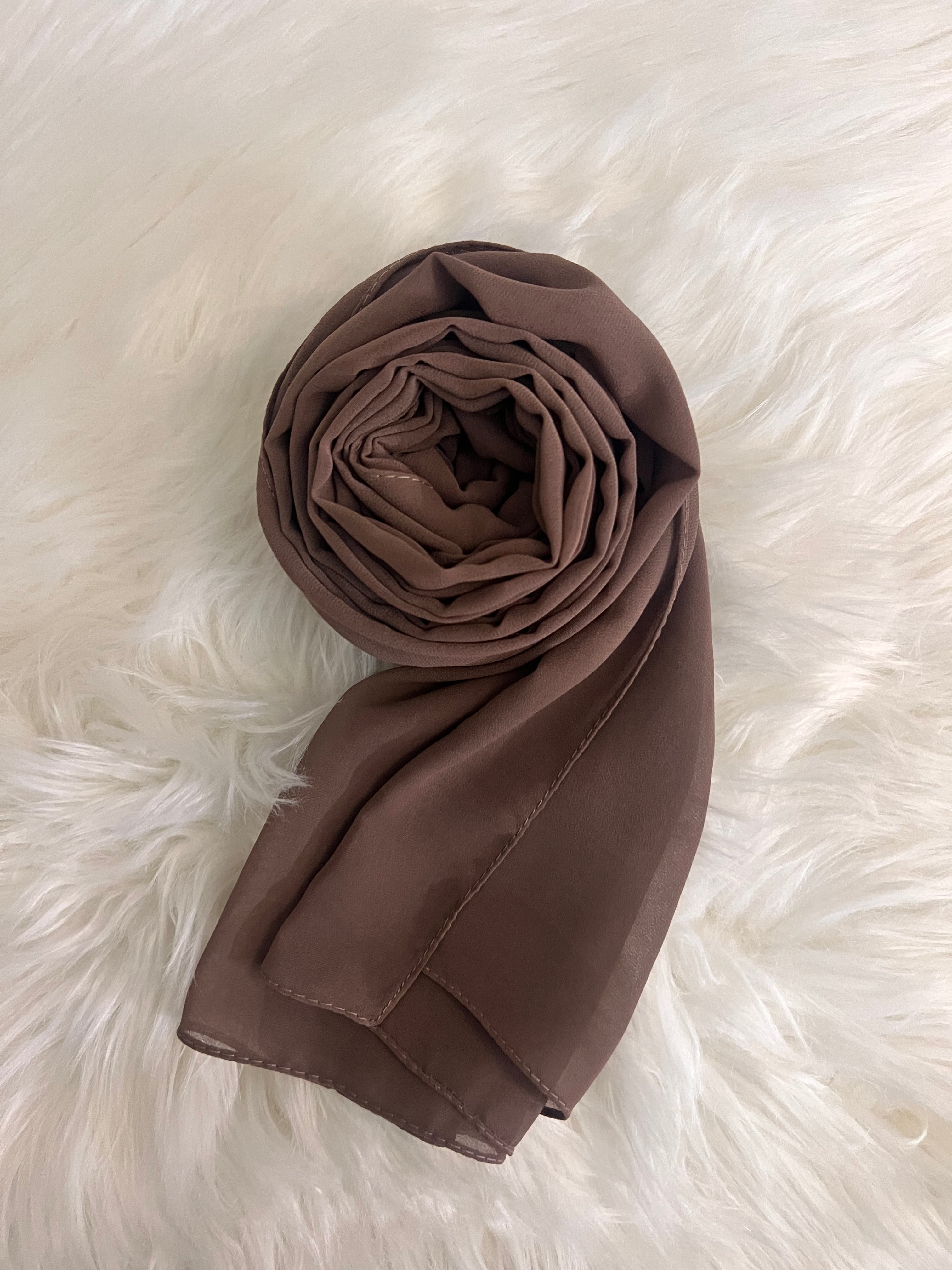 Essential Georgette Hijab/Stole- Brown