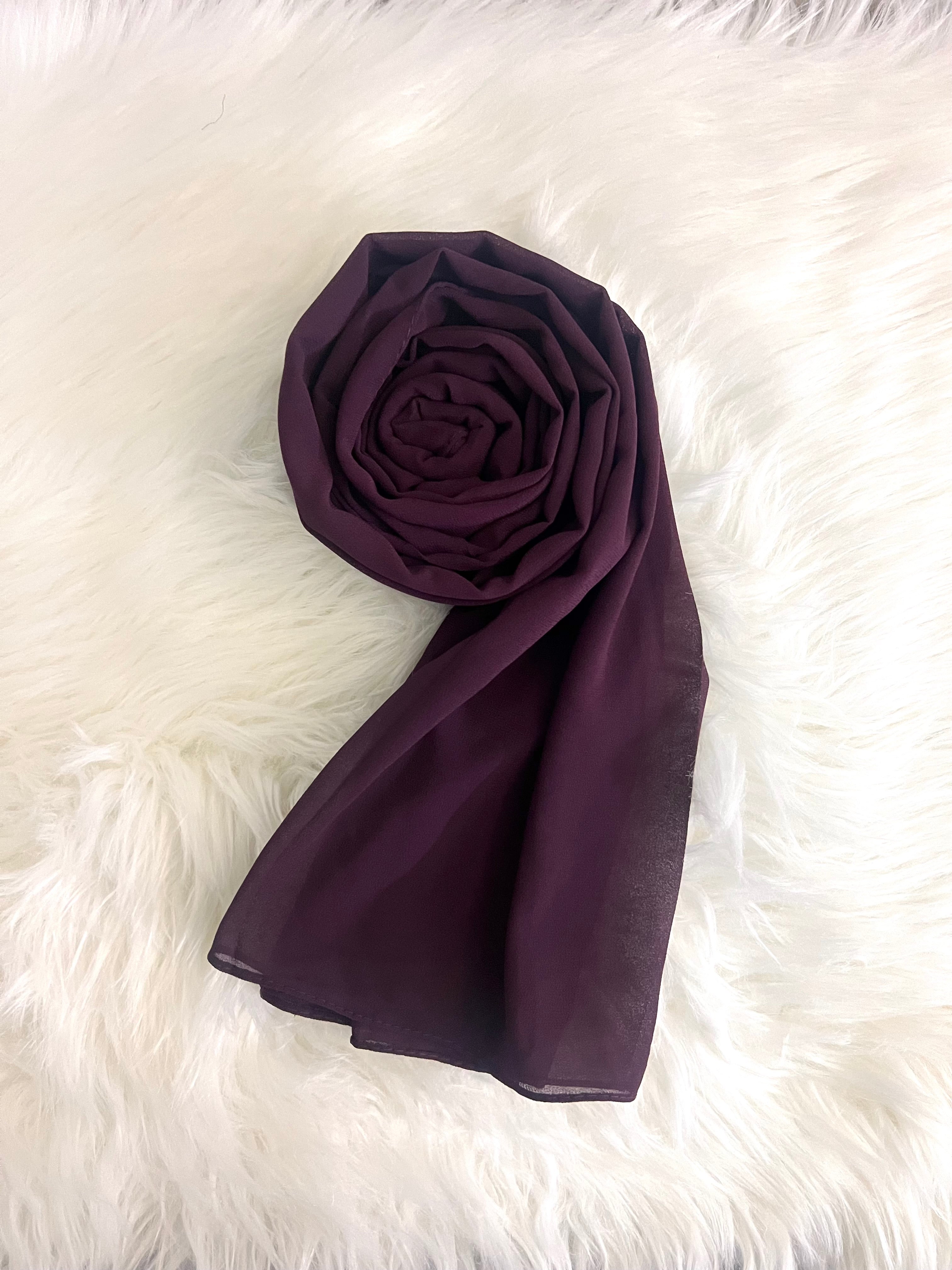 Essential Georgette Hijab/Stole- Burgundy