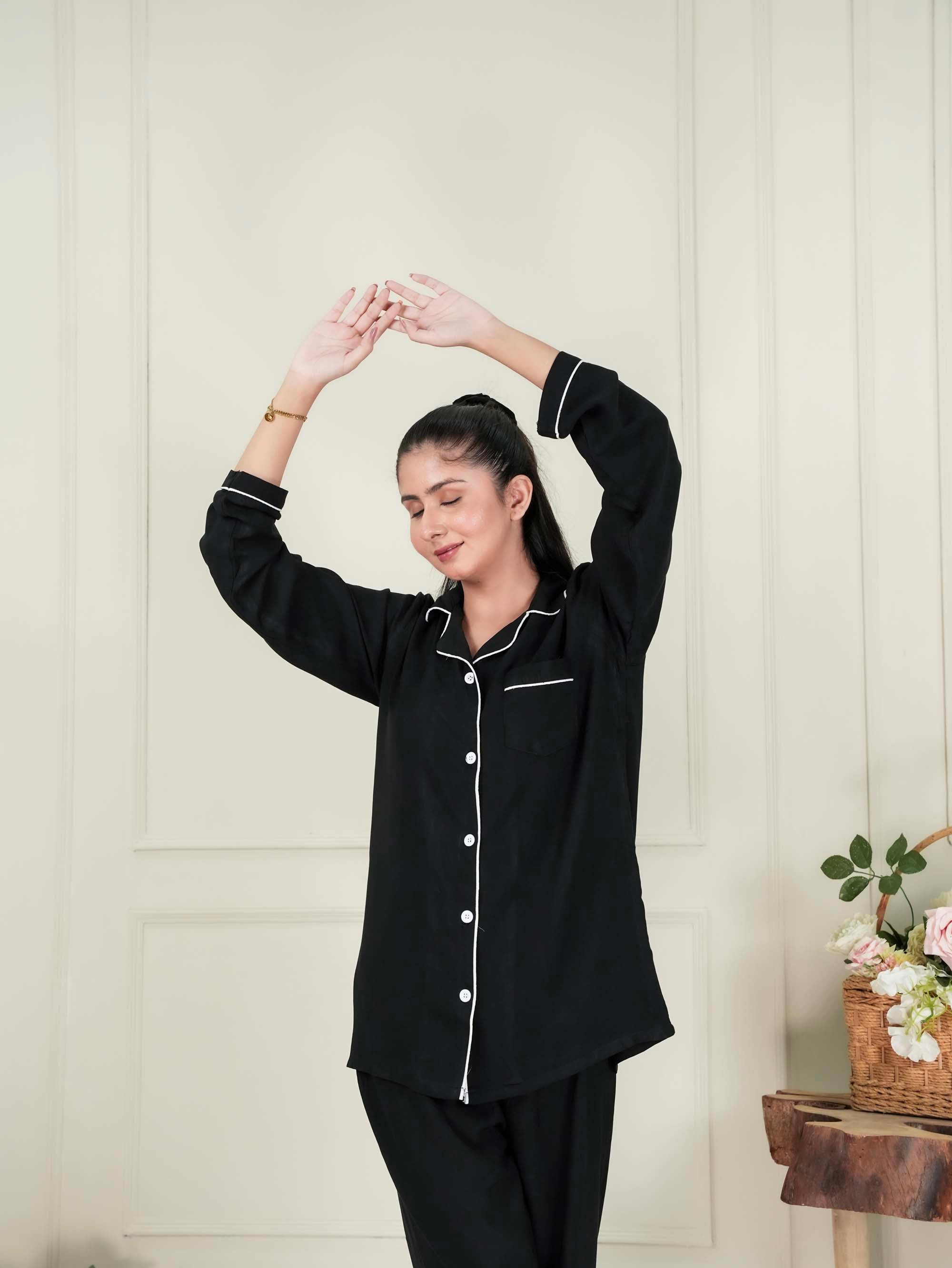Solid Black Sleepwear