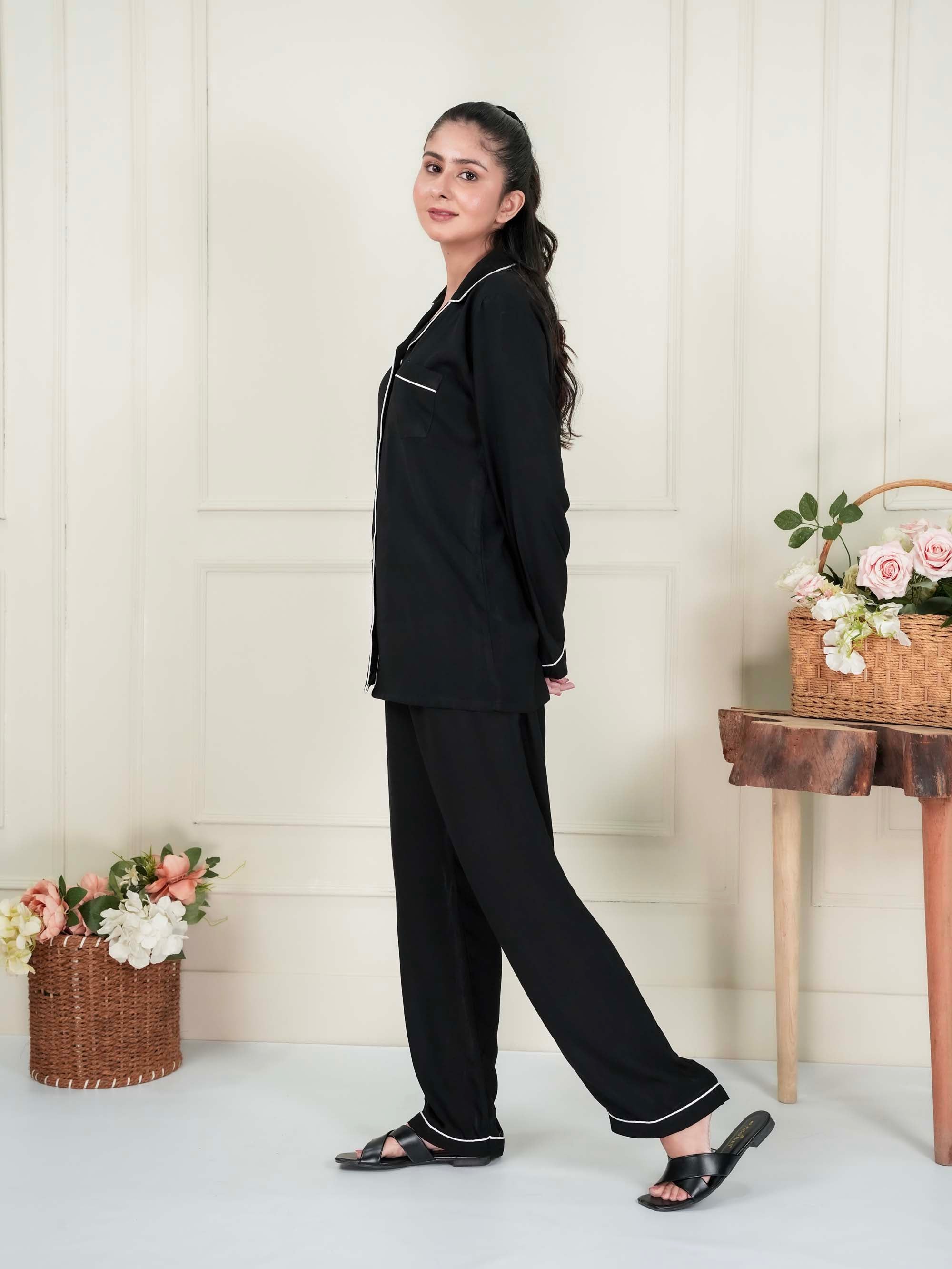 Solid Black Sleepwear