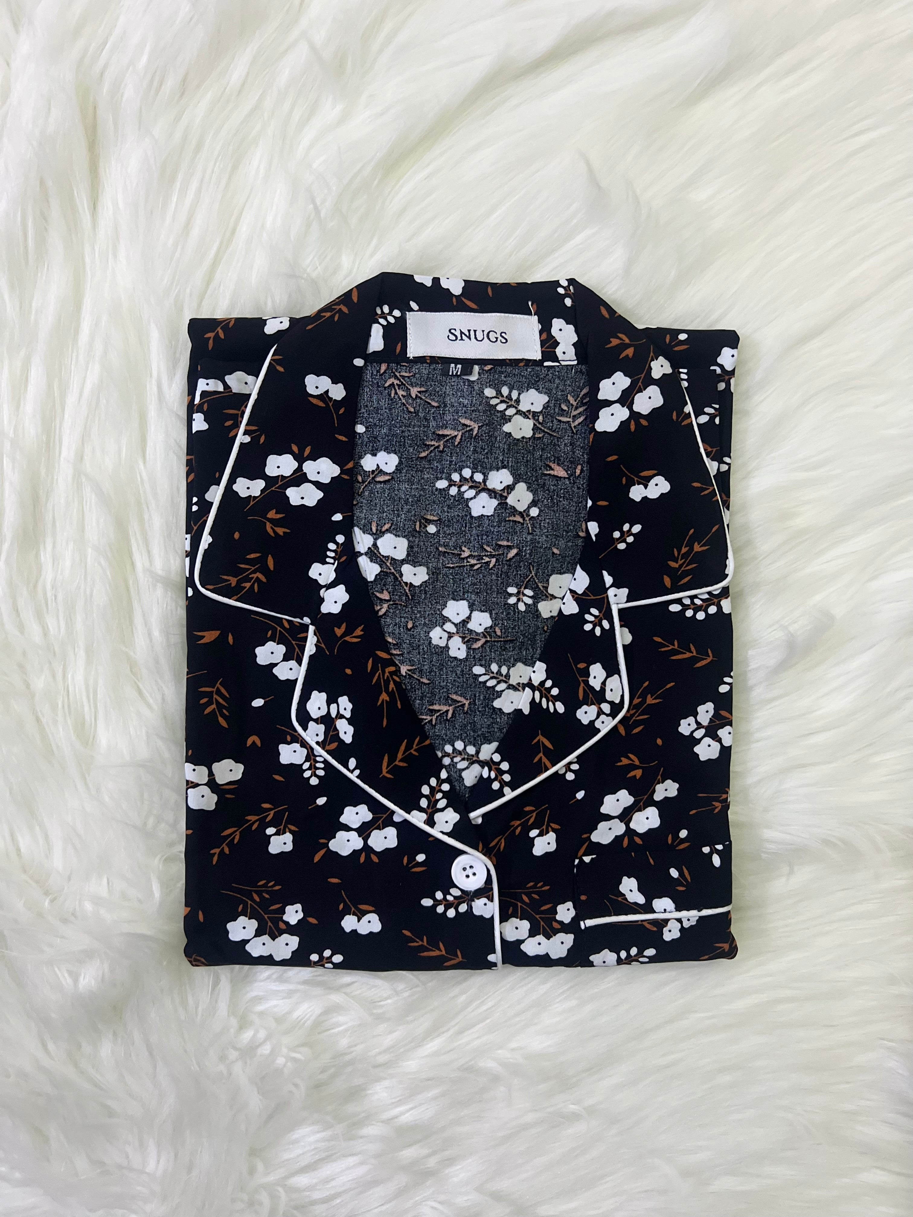Black Floral Sleepwear