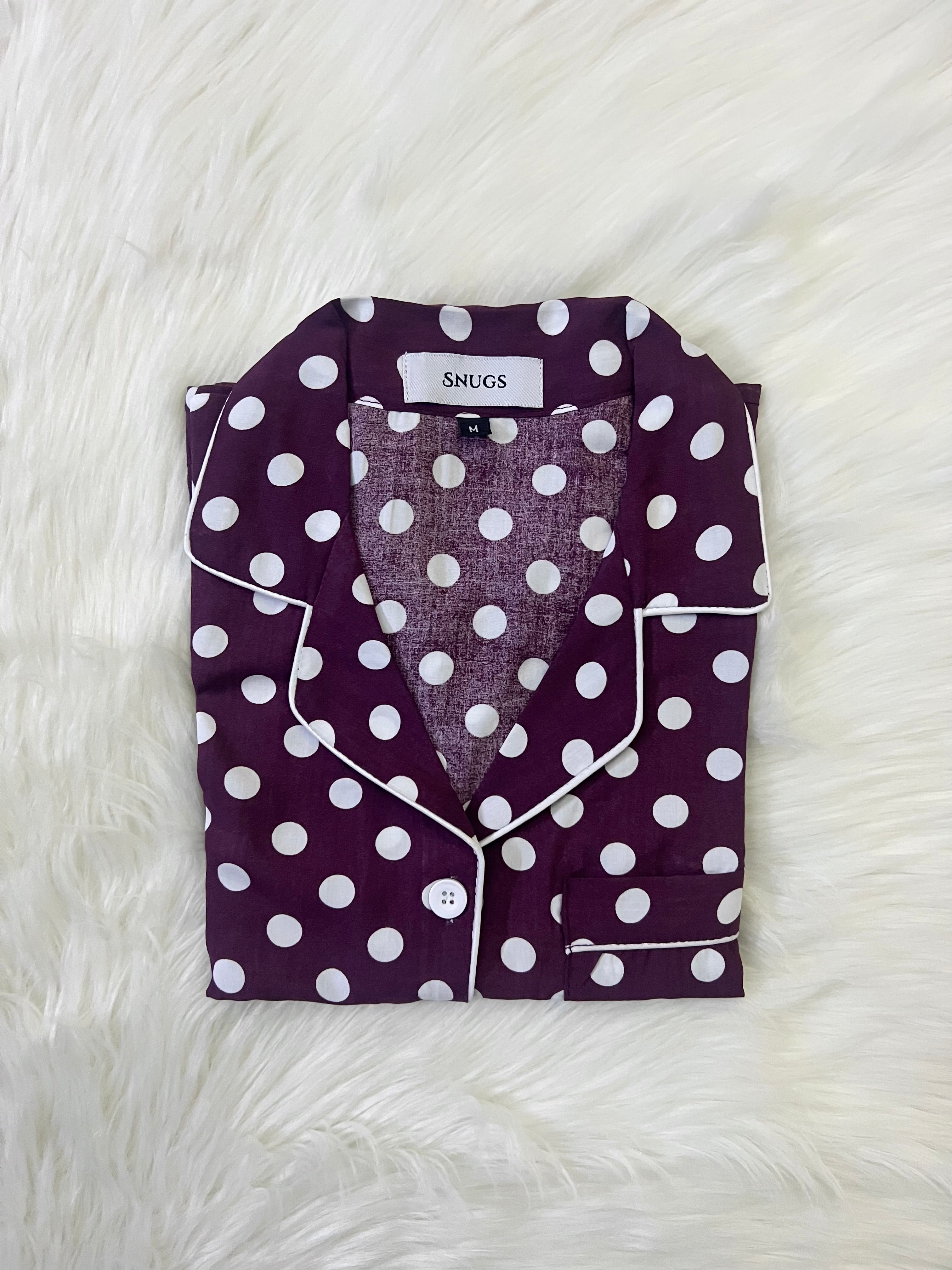 Plum Polka Dots Sleepwear